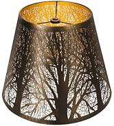 Small Metal Lampshade Forest Etching Forest Lamp Shade Pattern 6'' Top 10'' Bottom Height 7.5'' F...