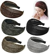 DORIS&JACKY Fashion Wide Lace Headbands for Women Large Non Slip Hairbands | 5 PCS Vintage Elasti...
