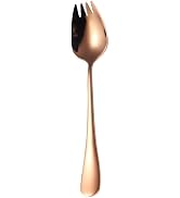 Vintage Stainless Steel 2-in-1 Sporks Salad Forks, 6.5-inch Dessert Spoons, Long Handle Fruit App...