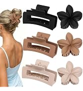 Flower Hair Clips for Women Square Claw Clips for Girls 2 Styles Hair Claw Clips for Thick or Thi...