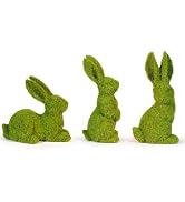 MicoSim Easter Bunny Decorations,Resin Moss Bunny Figurine Features Larger Ears,Garden Artificial...