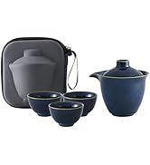 Ceramic Teapot Set - Travel Tea Set with Teacups for Adult Suitable for Travel Picnic Outdoor Hom...
