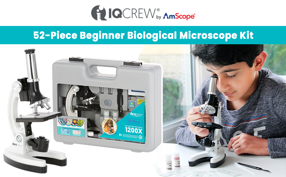 52 Piece Beginner Bioulogical Microscope Kit