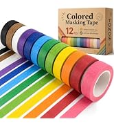 12 Rolls Masking Tape, Colored painters tape 0.6 in x 40 FT , Colored Tape | Cute Craft Tape for ...