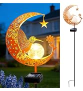 ZNYCYE Solar Lights Outdoor Decorative Moon Hummingbird Solar Stake Lights Birthday Gifts for Wom...