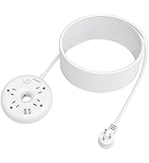 White Extension Cord 15 Feet, NTONPOWER Flat Plug Long Extension Cord, Circuit Breaker, 4 Outlet ...