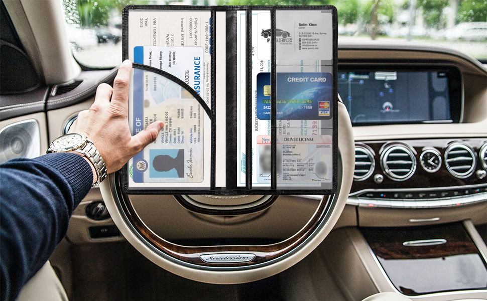 insurance and registration holder for car