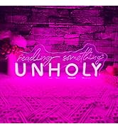 Mutank Reading Something Unholy Neon Sign, USB Powered Dimmable LED Neon Light Book Themed Wall D...