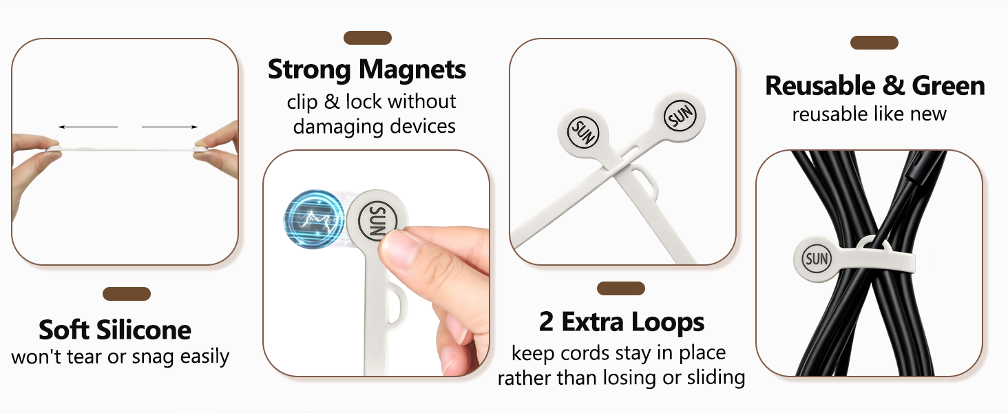 MAGNETIC CABLE CLIPS ORGANIZERS