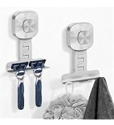 BKV Suction Cup Razor Holder for Shower,Reusable Shaver Holder for Shower,Stainless Steel Bathroo...