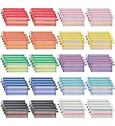 JARLINK 80 Pack Mesh Zipper Pouch, Pouch Bulk in 10 Colors, Multipurpose Storage Bags for Organiz...