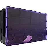 eXtremeRate Transparent Atomic Purple Custom Faceplate for Nintendo Switch Charging Dock, Soft To...