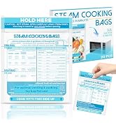 Microwave Steam Bags, Zipper Steamer Cooking Bags for Vegetables Potatoes Seafood and Meat Food S...