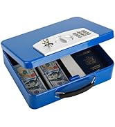 KYODOLED Blue Safe Box with Digital Keypad Lock, Lock Box with Code for Personal Items, Metal Sec...