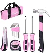 FASTPRO 14-Piece Pink Tool Kit, Hand Tool Set for women, Household Tools for Home Maintenance & R...