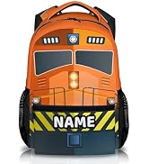Custom Train School Backpack, Back to School Supplies Gifts, 17" Train Backpacks for Kids Boys St...