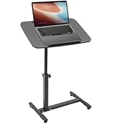 mignonnememe Mobile Standing Desk Adjustable Height Laptop Desk Portable Bedside Table Stand Up D...