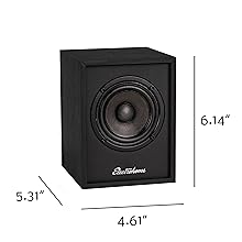 Electrohome Huntley Powered Bookshelf Speakers with Built-in Amplifier and 3" Drivers for Turntable