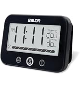Waterproof Timer and Clock, Digital Wall Hanging Clock for Shower, Large Display Bathroom Clock w...
