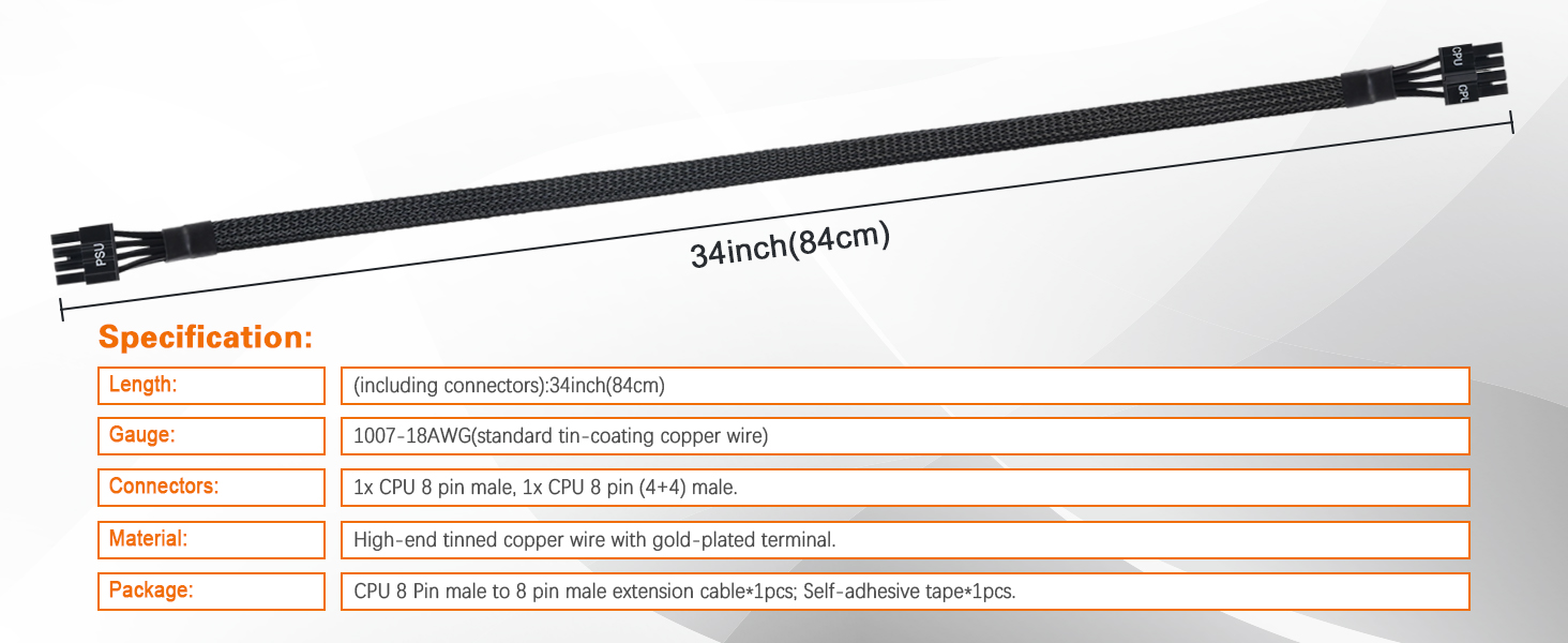 8 pin to 4 pin cpu power adapter