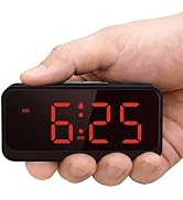 Srubambi Battery Operated Small Alarm Clock: Digital Compact Large Display Cordless Clock for Bed...