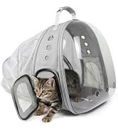 PETSWEET Cat Backpack Carrier, Back Expandable Pet Backpack with Bubble Window, Airline Approved ...
