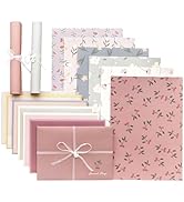 72 Pcs Stationery Paper Envelopes Set Includes 24 Lined Writing Paper & 12 Envelopes, Lovely Flor...