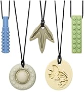 MISSLILI Sensory Chew Necklaces for Kids Aggressive Chewers - Silicone Chewelry for Autism, ADHD,...