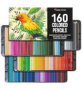 160 Colored Pencils Set by Zenacolor - Color Pencils For Artists With Cardboard Case - Profession...