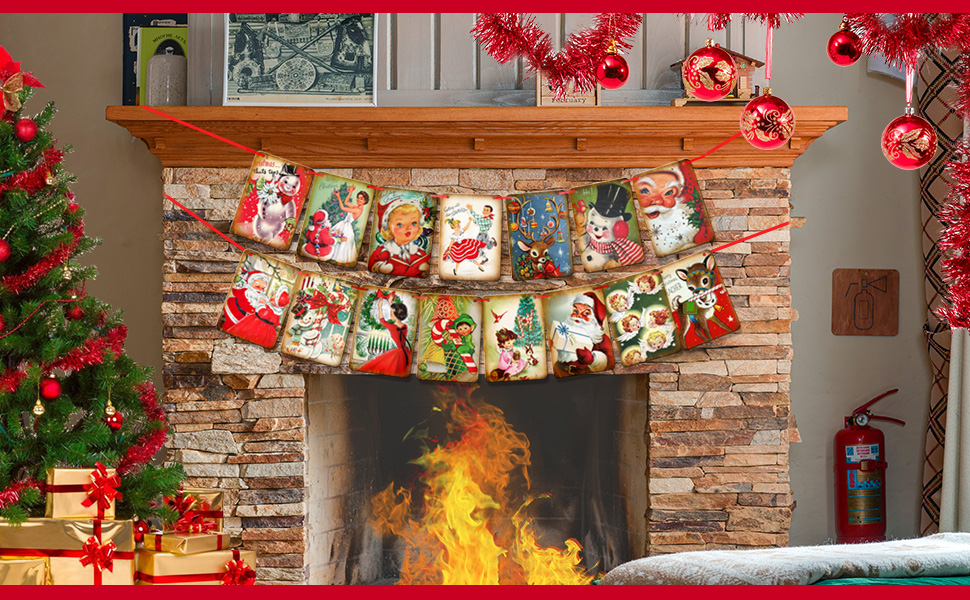 Christmas Decorations Vintage Style Christmas Banner