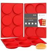 Redfly Silicone Egg Molds for Breakfast Sandwiches 3 Pcs, Non Stick 4 Inch Egg Bites Baking Pans,...
