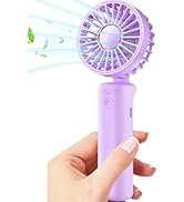 Hssio Mini Handheld Fan, Portable Hand Fan Electric Battery Operated 180° Ratotion, 3 Speeds, 200...