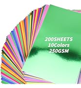 100 Sheets Metallic Mixed Cardstock Paper Bulk, Mixed Paper Foil Board 8.5" x 11", Mirror Finish ...