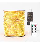 ZELUXDOT Fairy Lights Plug in,100FT 600 LEDs Waterproof Led String Lights,8 Modes Remote Twinkle ...