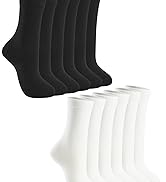 HAVE A TREE 3-12 Pack Women Crew Cotton Socks Long Soft Thin White Socks