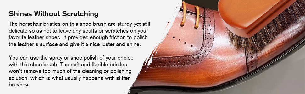 man brushing with shoe brush polish to restore the luster of his leather shoes to good condition