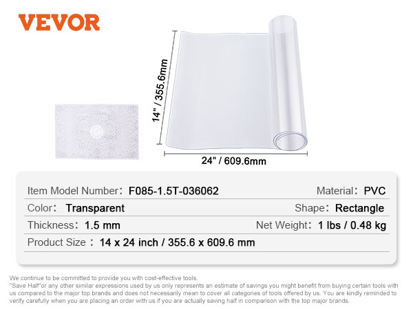 pvc table protector