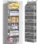 MISSLO Over the Door Organizer Hanging Storage with 6 Large Pockets 12 Side Pockets Closet Door O...