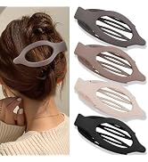 Canitor 4 PCS Flat Hair Clips for Women Flat Claw Clips for Thick Thin Hair Matte French Clips fo...