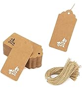 SallyFashion Gift Tags, 100 PCS Kraft Paper Tags Hollow-Out Tags Hanging Strings for DIY Crafts P...