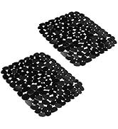 Yiter Kitchen Sink Mats, 2Pcs Adjustable Black PVC Sink Protector Mats for Stainless Steel Sink o...