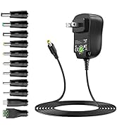 Basicvolt 18W Universal Power Supply 3V 4.5V 5V 6V 7.5V 9V 12V AC to DC Adapter 1A 1.5A for LED S...