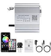 AKEPO 10W Twinkle Fiber Optic Light Engine Light Source, APP Control + Music Activated + 28-Key R...