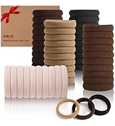SYGY Hair Tie, 100PCS Hair Ties for Thick Thin Hair, Seamless Cotton Hair Bands, No Damage for Wo...