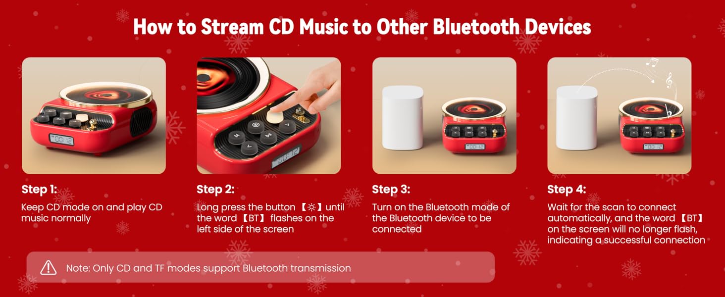 CD Player with Bluetooth Speakers