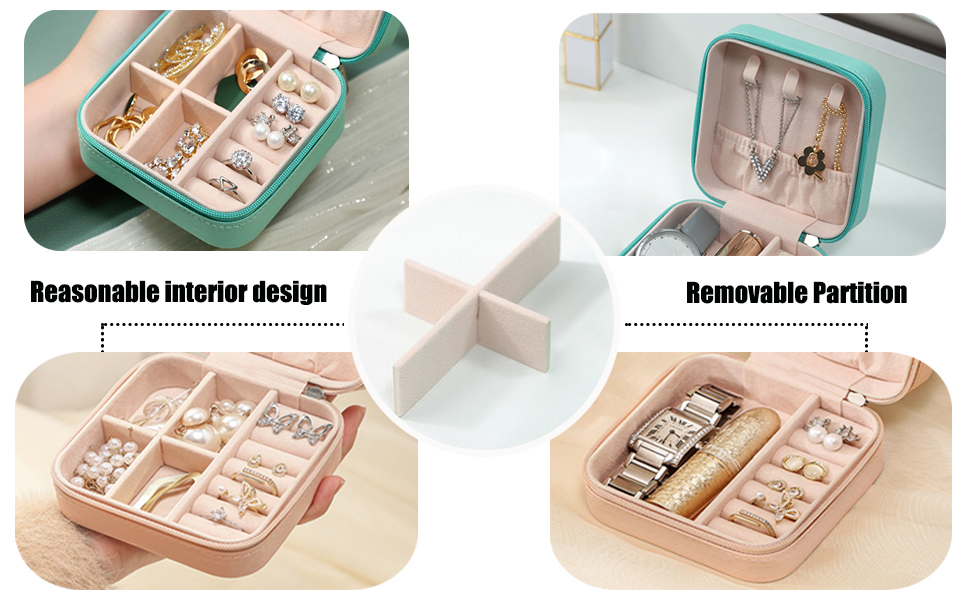 Plush Velvet Travel Jewelry Box Organizer, Travel Jewelry Case | Small Jewelry Box for Women