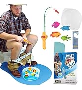 Enjoyable Potty Fisher Toilet Fishing Game, Adjustable Rod, Water Tank, 4 Colored Fishes, Pink Ma...