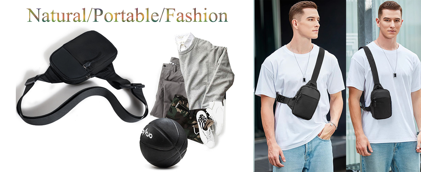 Mini Crossbody Sling Bag Chest Bag Water Resistant shoulder bag Running Phone Holder for Men Women