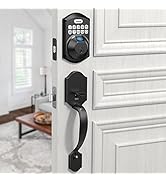TEEHO TE002H Fingerprint Keyless Entry Door Lock - Front Door Lock Set with Handle - Electronic K...