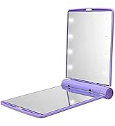 Mpowtech LED Compact Mirror for Women,Small Lighted Mirror for Gift,Travel Essentials,Vanity Mirr...